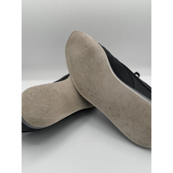 MENS CALVIN KLEIN KELLEN EMBOSS LEATHER DRESS SHOES BLACK OXFORD SZ 12 - Picture 4 of 6